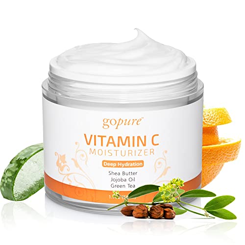 GoPure Vitamin C Face Cream – Vitamin C Face Moisturizer & Pore Minimizer – Brightening Cream For A Youthful Glow – Vitamin C Cream For Women That Reduce Wrinkles – Hydrating Face Cream