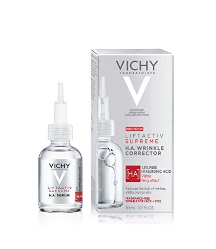 Vichy LiftActiv Supreme Wrinkle Corrector Hyaluronic Acid Serum For Face, Anti-Aging Facial Serum to Reduce Wrinkles, Plump, & Smooth, Moisturizing for Sensitive Skin , Fragrance-Free
