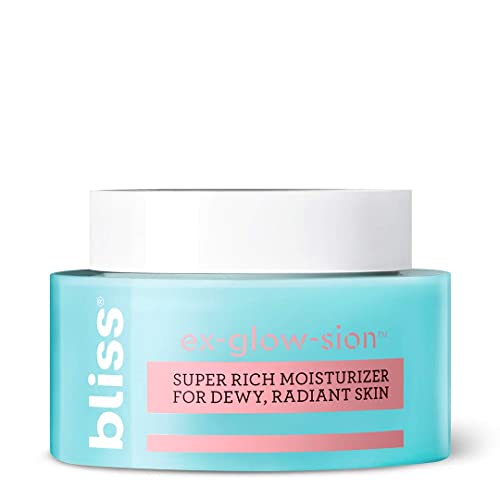bliss Ex-glow-sion Super Rich Face Moisturizer for Dewy, Radiant Skin | Advanced Shea Butter Nourishes & Hydrates | 100% Vegan and Cruelty-Free | 1.7 fl oz